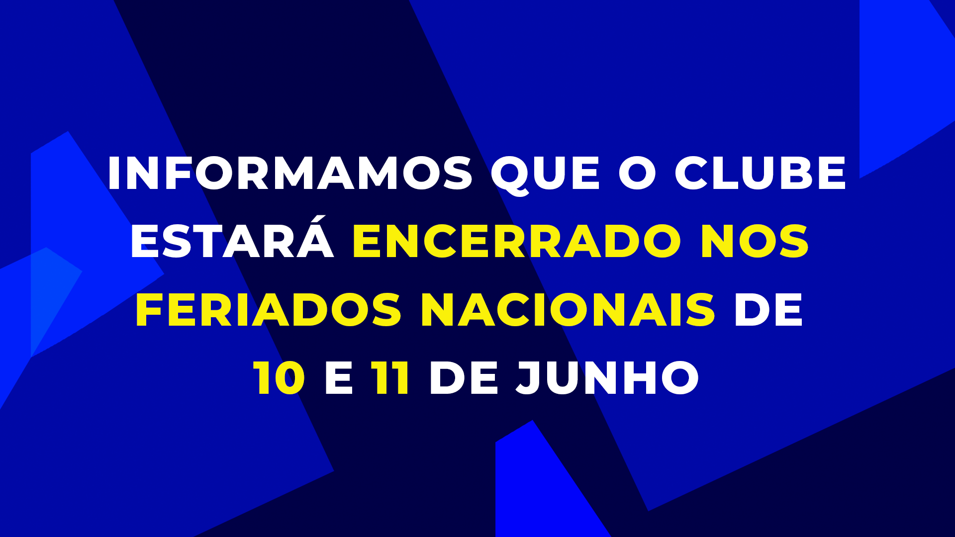 LTA ENCERRADO NOS FERIADOS NACIONAIS DE DIA 10 E 11 DE JUNHO